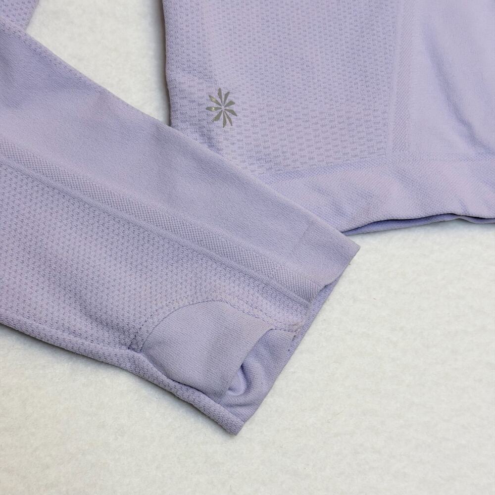 Athleta Girl Power Up Seamless Half Zip Top XL 14 Purple Fall - Picture 6 of 6